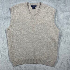 Daniel Cremieux Men's Alpaca Blend V-Neck Sweater Vest L Grandpa Core